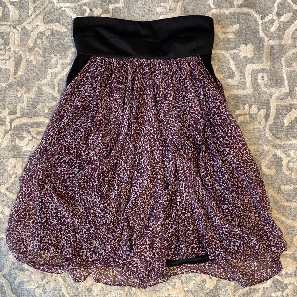 Strapless mini dress - floral print